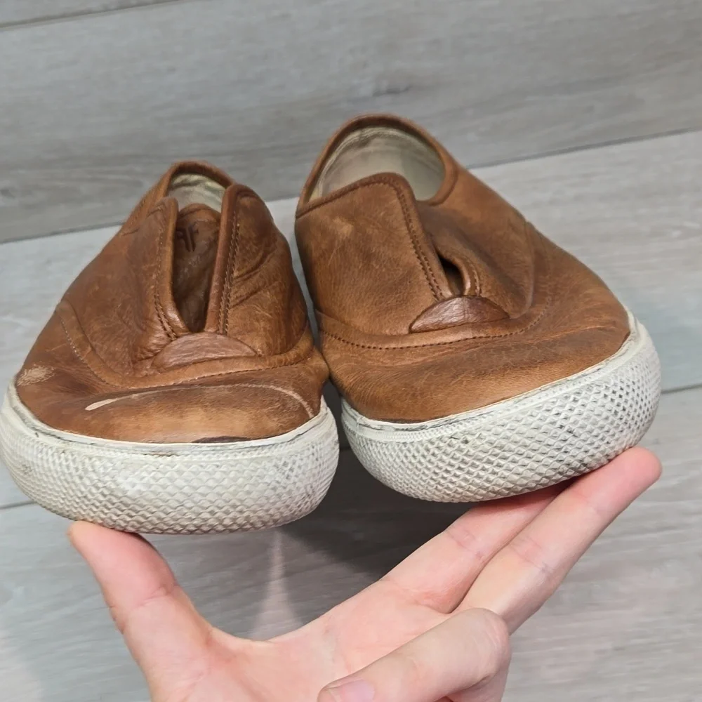 Frye Mens Leather Loafer Slip on sneakers shoes sz 10.5